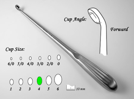 Spinal Fusion Curette,angled,4