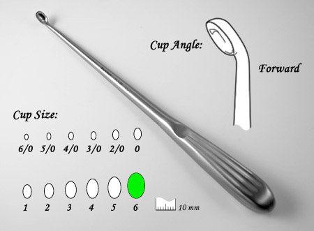 Spinal Fusion Curette,angled,6