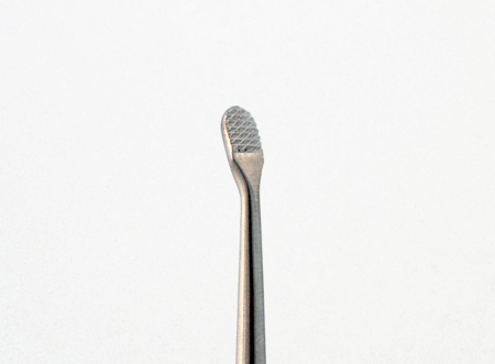 Arthroscopic Small Rasp, 13 cm shaft, angled, coarse serrations